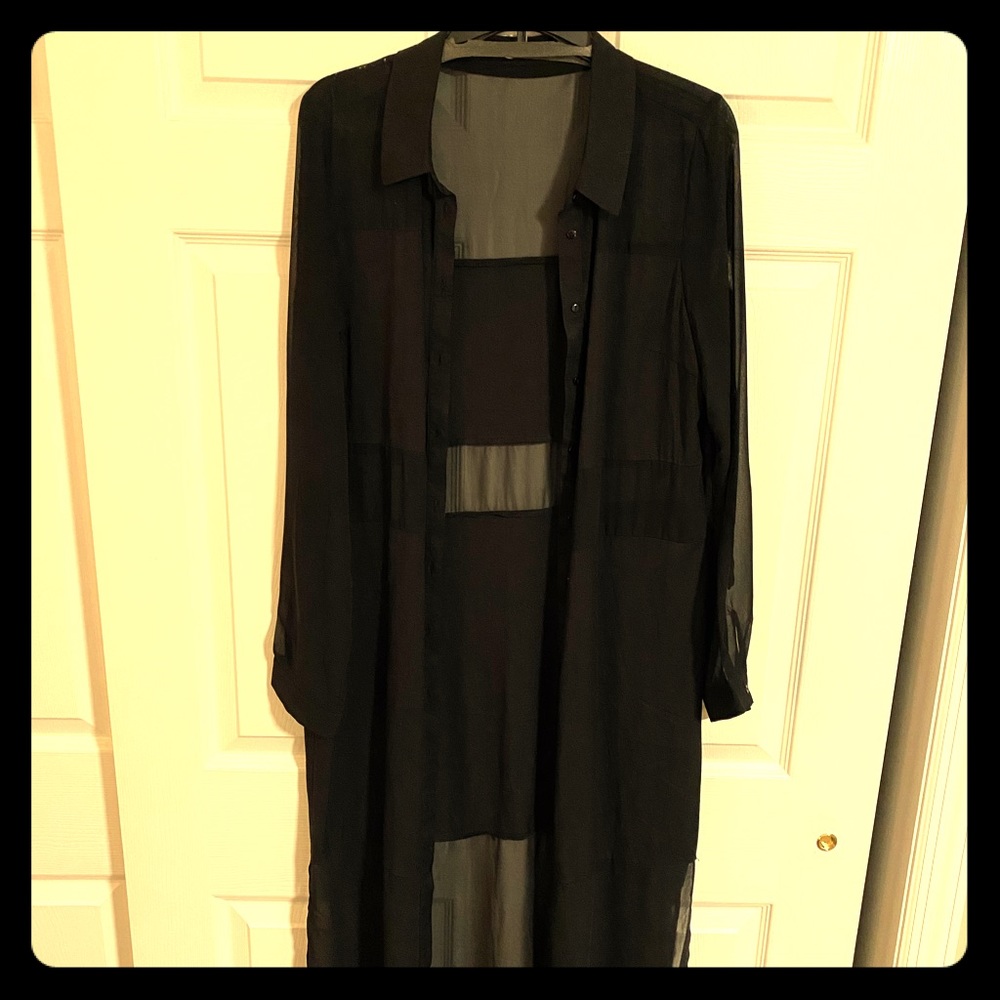 Black Chiffon Duster size large